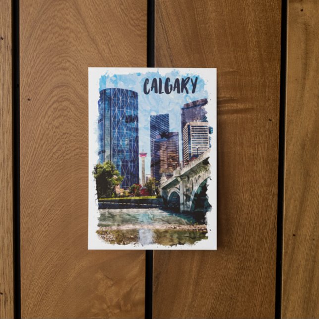 Postal Calgary Alberta Cityscape Skyline (calgary canada skyline postcard)
