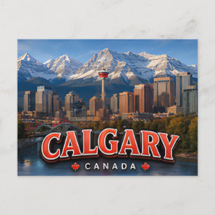 Postal Calgary Canadá Puerta de entrada a los Rockies Via