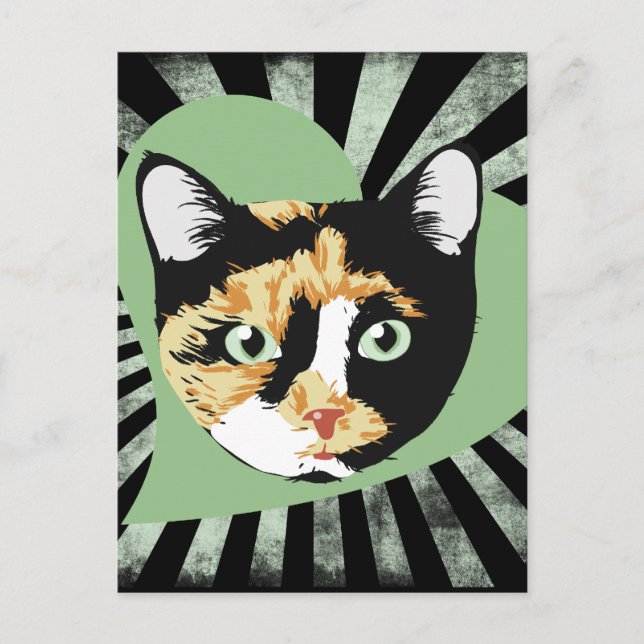 Postal Calico cat love (Anverso)