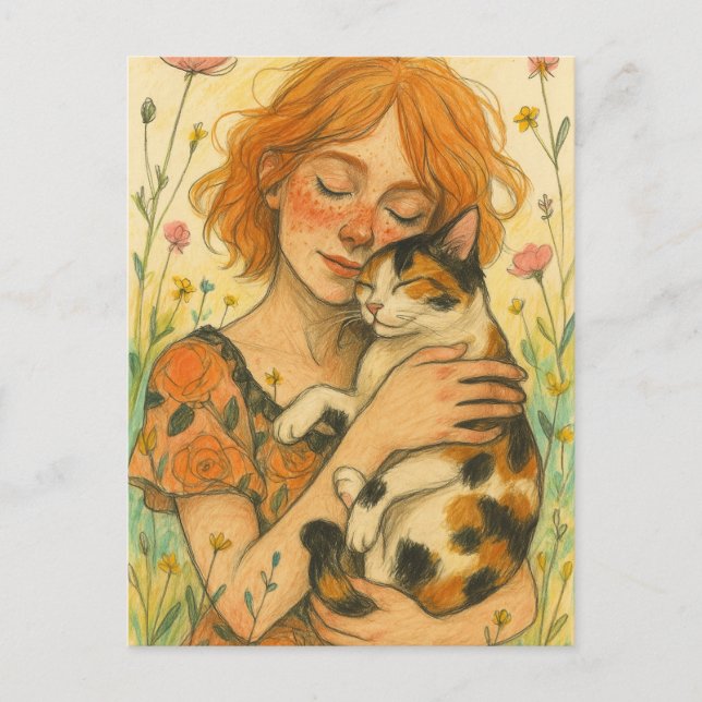 Postal Calico Cat Mom (Anverso)