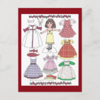 Calico Chica Jenny Paper Doll Postcard