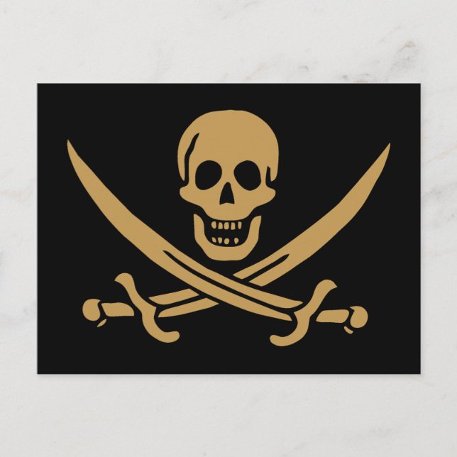 Postal Calico Jack, Pirata Azteca de Oro y Pirata de Cutl (Anverso)