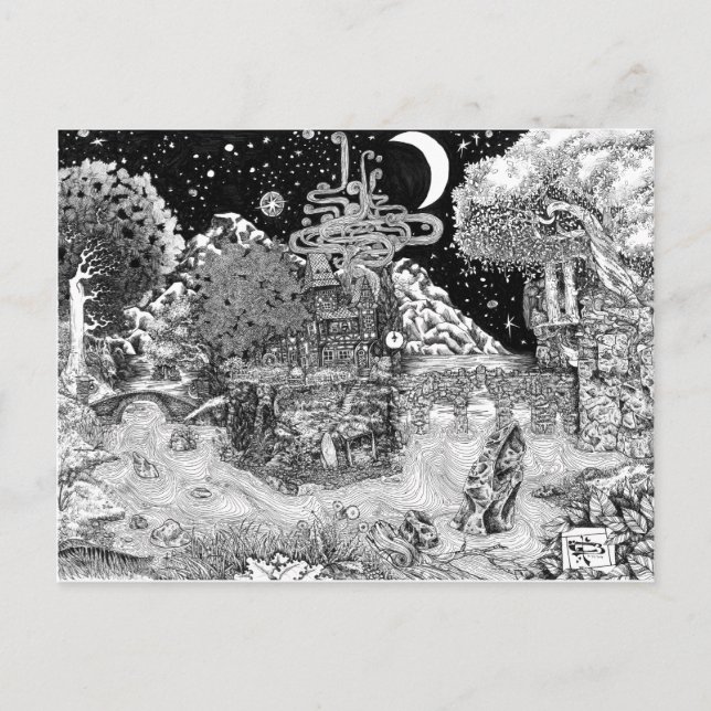 Postal Cálido contra la noche (Anverso)