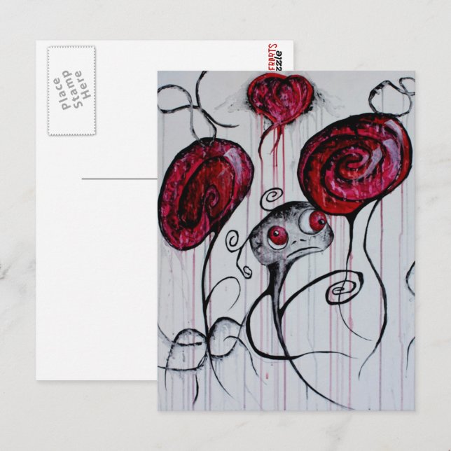 Postal Cálido Gótico de creatura espeluznante Fantasía Tr (Anverso / Reverso)