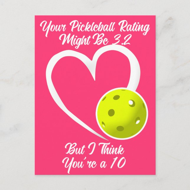 Postal Calificación de Pickleball Corazón de San Valentín (Anverso)