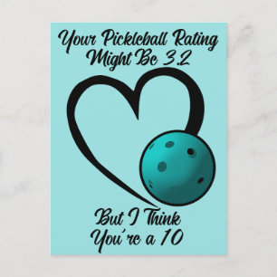 Postal Calificación de Pickleball Corazón de San Valentín