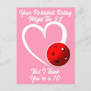 Postal Calificación de Pickleball Corazón de San Valentín