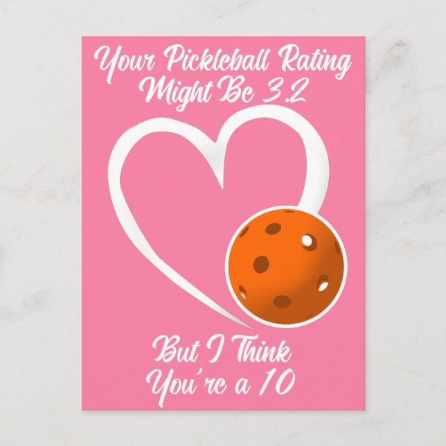 Postal Calificación de Pickleball San Valentín Corazón Na (Anverso)