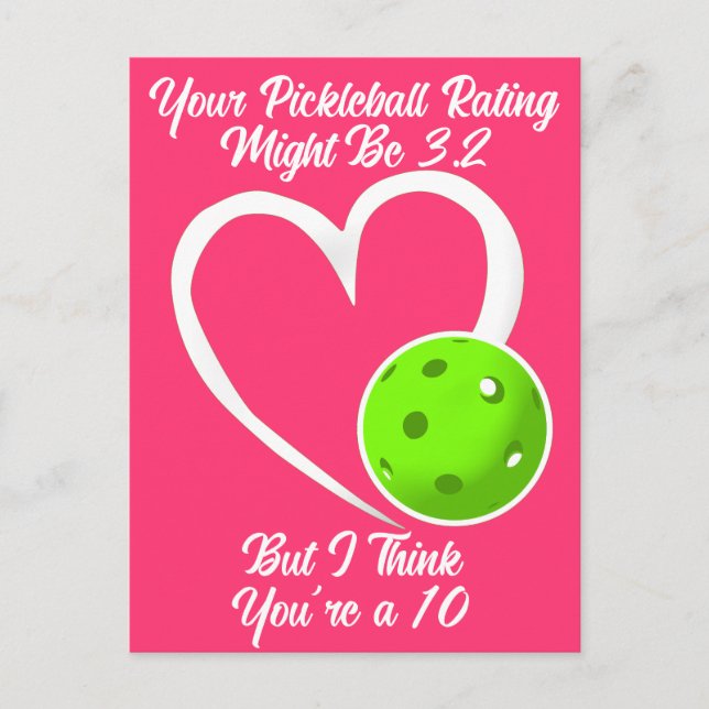 Postal Calificación de Pickleball San Valentín Corazón Ve (Anverso)