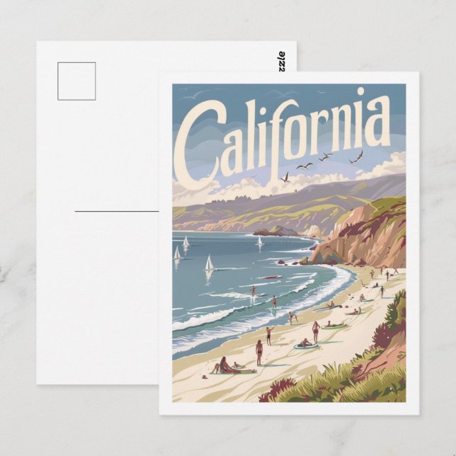 Postal California America USA Famoso lugar de viaje vinta (Anverso / Reverso)