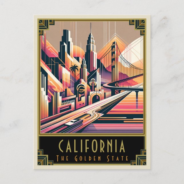 Postal California | Art Deco (Anverso)