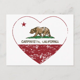 Postal california bandera carpinteria corazón angustiado