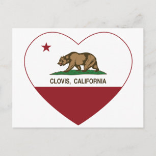 Postal california bandera clovis heart