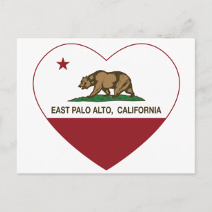 Postal california bandera del este palo alto corazón