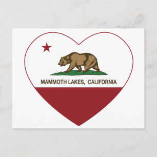 Postal california bandera mammoth lagos corazón
