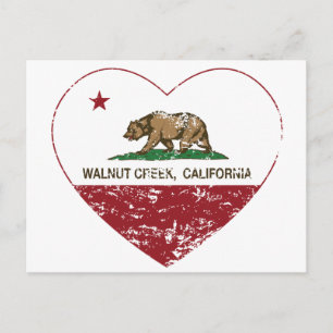 Postal california bandera nogal creek corazón angustiado