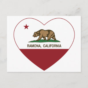 Postal california bandera ramona heart