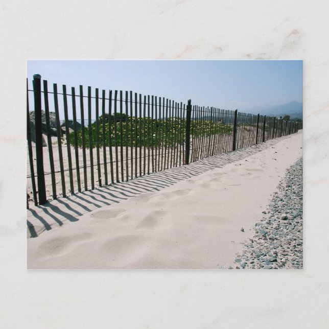 Postal California Beach Fence Post Card (Anverso)