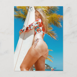 Postal California. Bikini. Blonde varide playa.