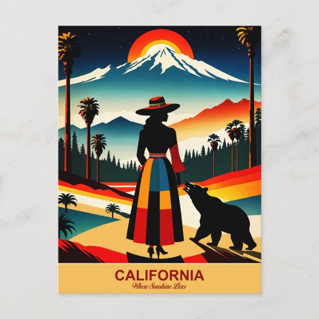 Postal California: Donde vive Sunshine (Anverso)