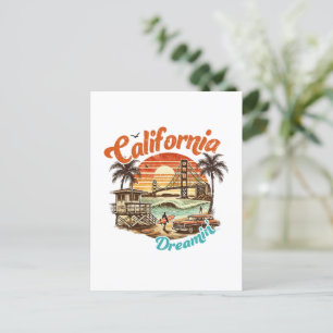 Postal California Dreamin’ - Puente costero, playa