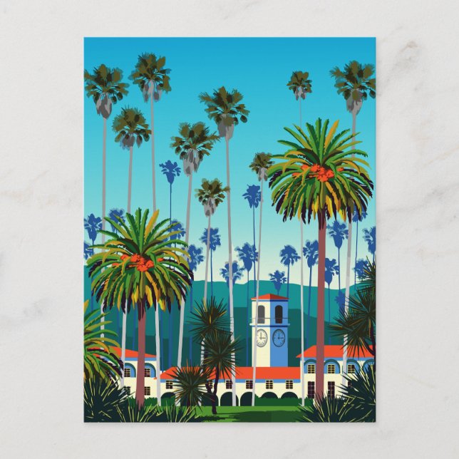 Postal California Dreaming: City Park con palmeras (Anverso)