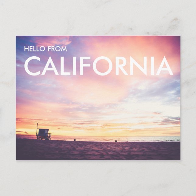 Postal California Dreaming, Manhattan Beach en Sunset (Anverso)