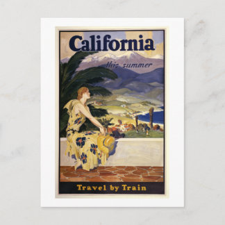 Postal California este verano. Viajes en tren