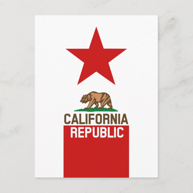 Postal CALIFORNIA Estrella roja de la bandera del Estado  (Anverso)