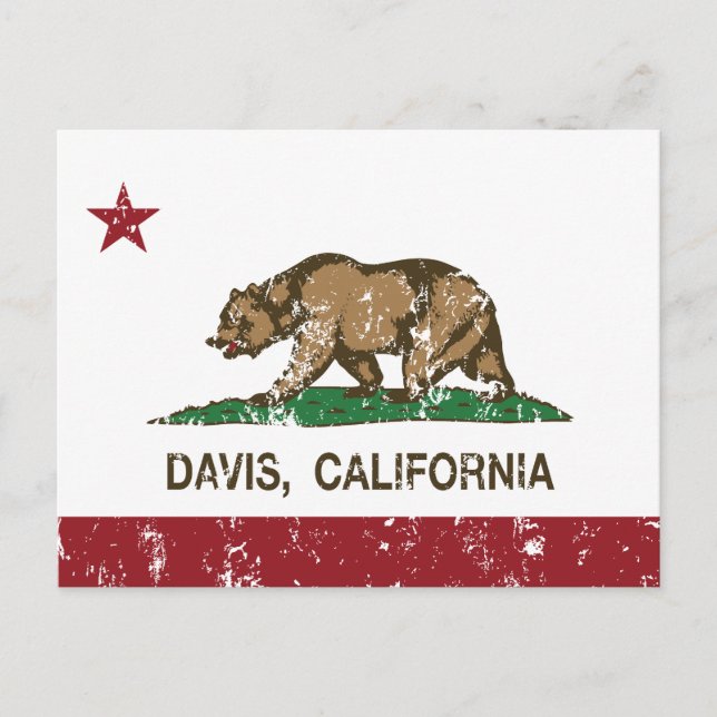 Postal california flag davis angustiado (Anverso)