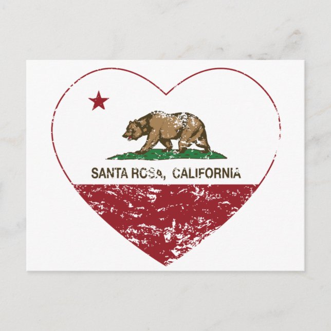 Postal california flag santa rosa corazón angustiado (Anverso)