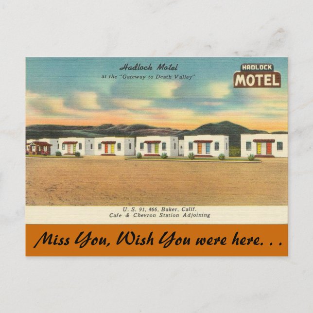 Postal California, Hadlock Motel (Anverso)