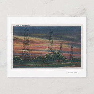 Postal California: La visión del atardecer del petróleo c