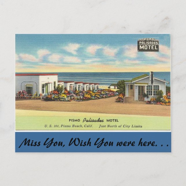 Postal California, Motel Pismo Palisades (Anverso)