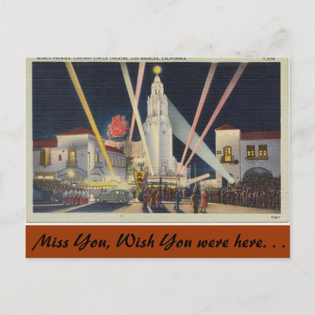 Postal California, Premier mundial, Los Ángeles (Anverso)