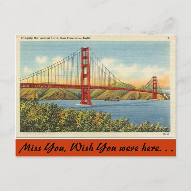 Postal California, puente Golden Gate (Anverso)