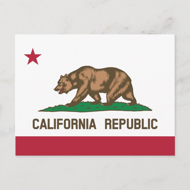 Postal California Republic State Flag Bear (Anverso)