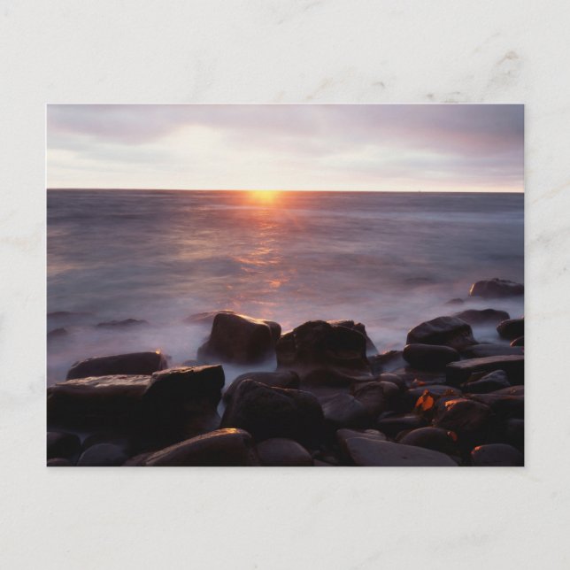 Postal California, San Diego, Sunset Cliffs, Atardecer 2 (Anverso)