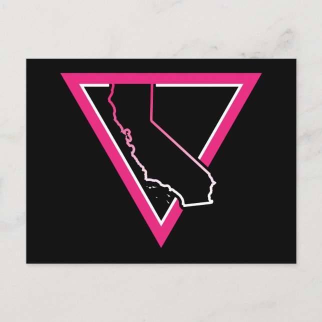 Postal california triangular rosa (Anverso)