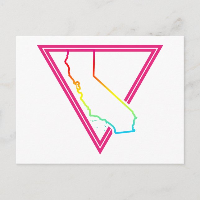 Postal california triangular rosa (Anverso)