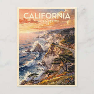 Postal California USA Viajes Antiguos