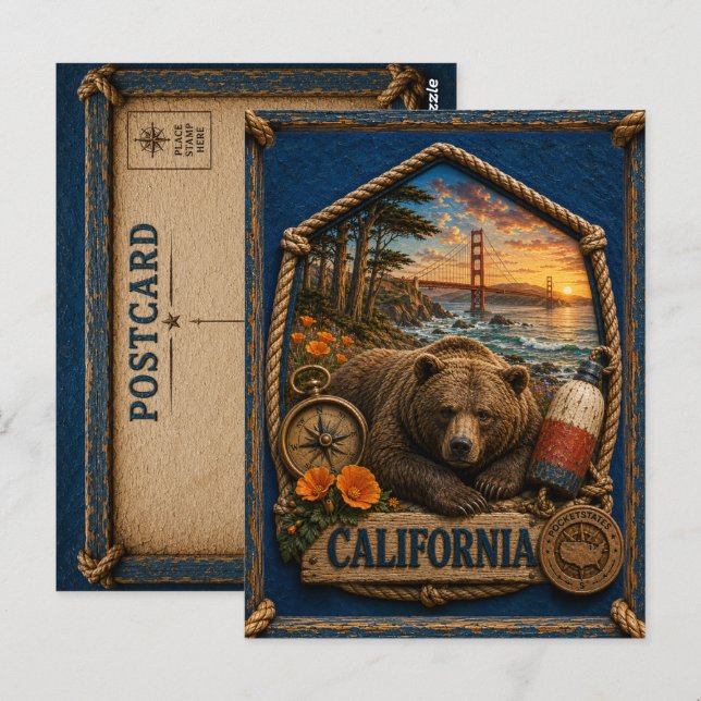 Postal California Viajes Antiguos (Anverso / Reverso)