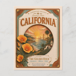 Postal California Vintage Paper Cut American Arcana
