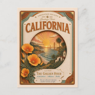 Postal California Vintage Paper Cut American Arcana