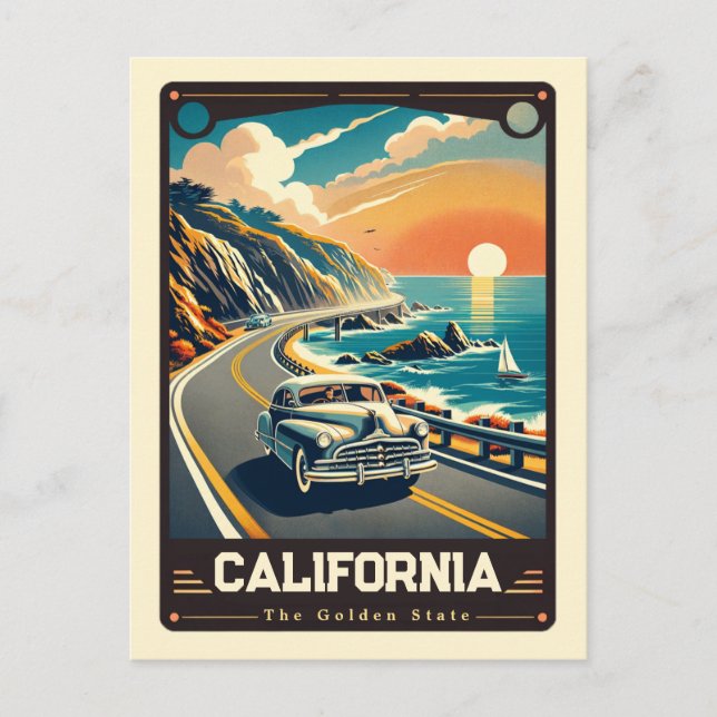 Postal California | Vintage patriótico (Anverso)