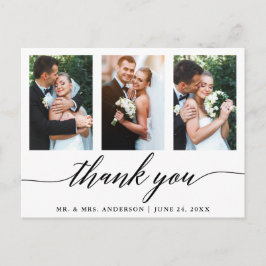 Postal Caligrafía de Boda 3 Foto de Agradecimiento