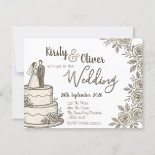 Postal Caligrafía de encaje rústico