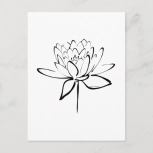 Postal Caligrafía de Lotus (negro)