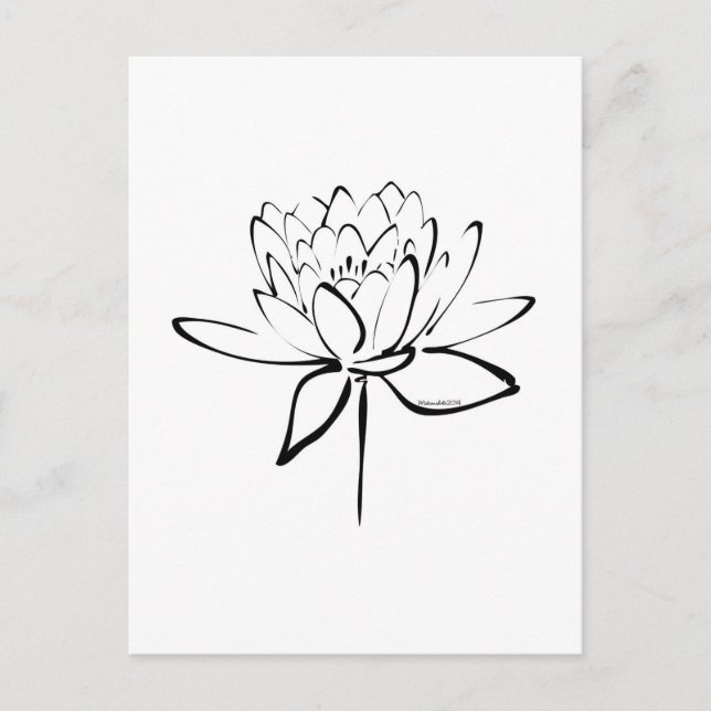 Postal Caligrafía de Lotus (negro) (Anverso)