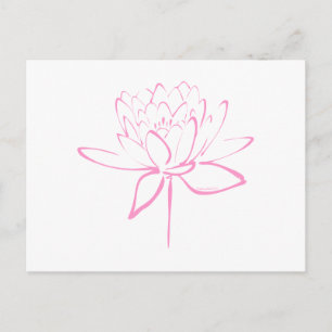 Postal Caligrafía de Lotus (rosa)